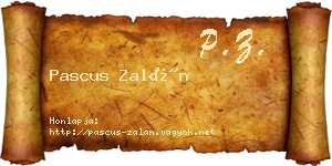 Pascus Zalán névjegykártya